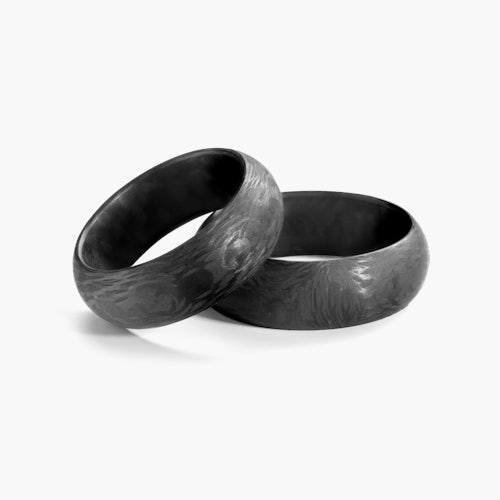 Obrączki ślubne: carbon, półokrągłe, 7 mm